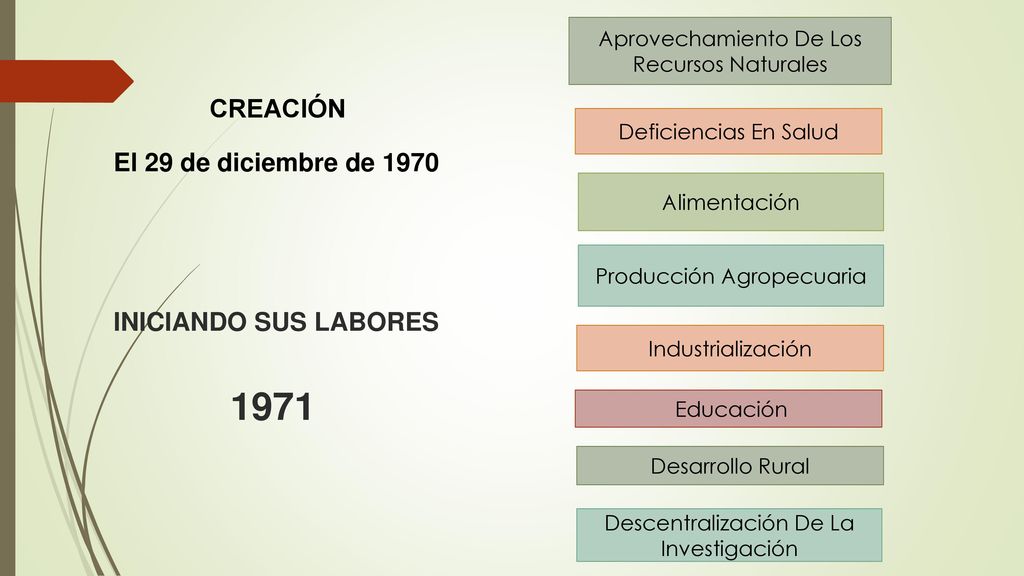 1971 CREACIÓN El 29 de diciembre de 1970 INICIANDO SUS LABORES