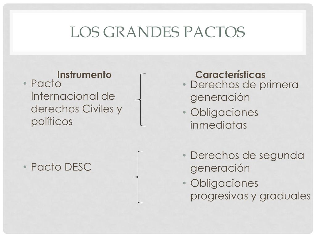Los grandes pactos Pacto Internacional de derechos Civiles y políticos