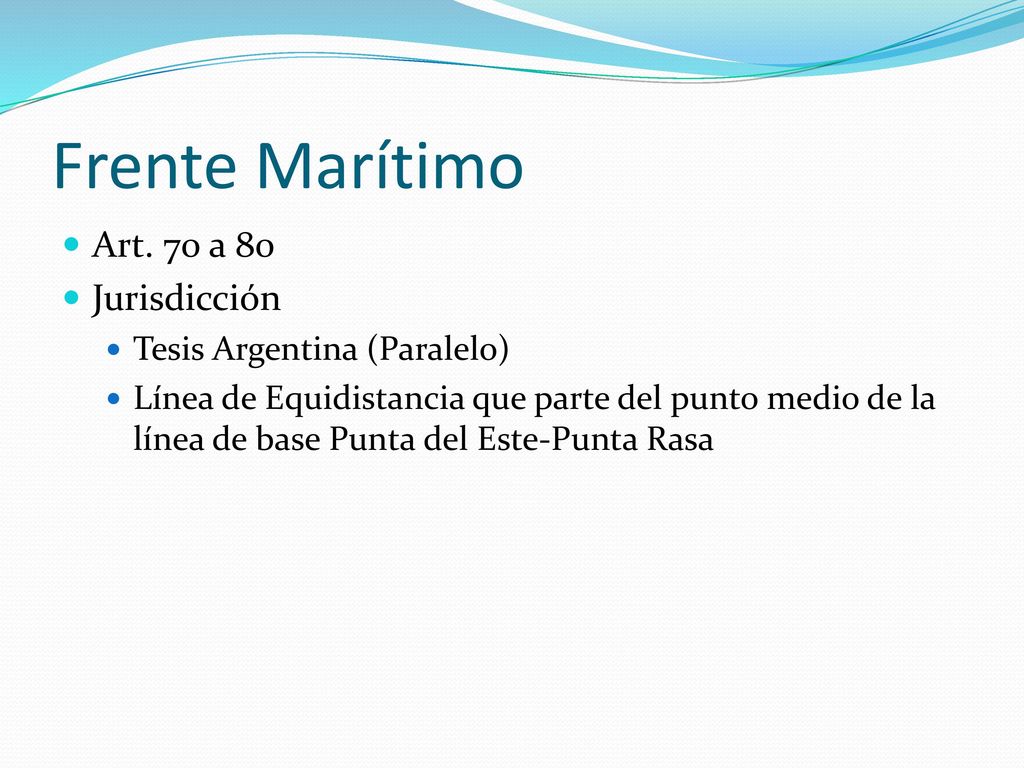 Frente Marítimo Art. 70 a 80 Jurisdicción Tesis Argentina (Paralelo)