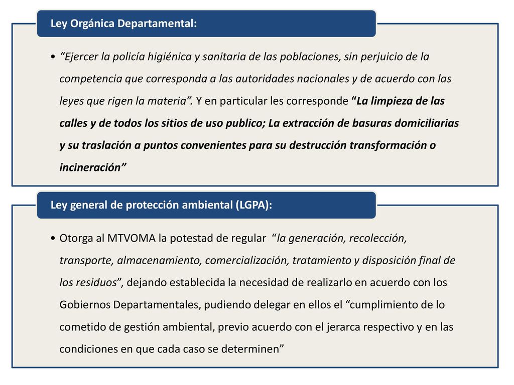 Ejercer la policía higiénica y sanitaria de las poblaciones, sin perjuicio de la competencia que corresponda a las autoridades nacionales y de acuerdo con las leyes que rigen la materia . Y en particular les corresponde La limpieza de las calles y de todos los sitios de uso publico; La extracción de basuras domiciliarias y su traslación a puntos convenientes para su destrucción transformación o incineración