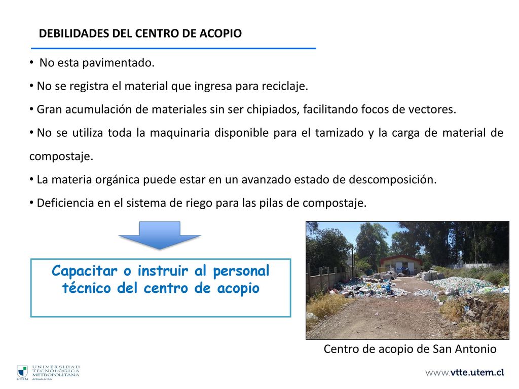 Capacitar o instruir al personal técnico del centro de acopio