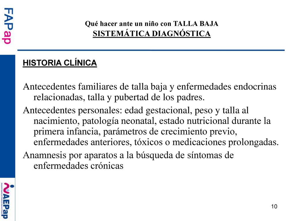 Qué hacer ante un niño con TALLA BAJA SISTEMÁTICA DIAGNÓSTICA