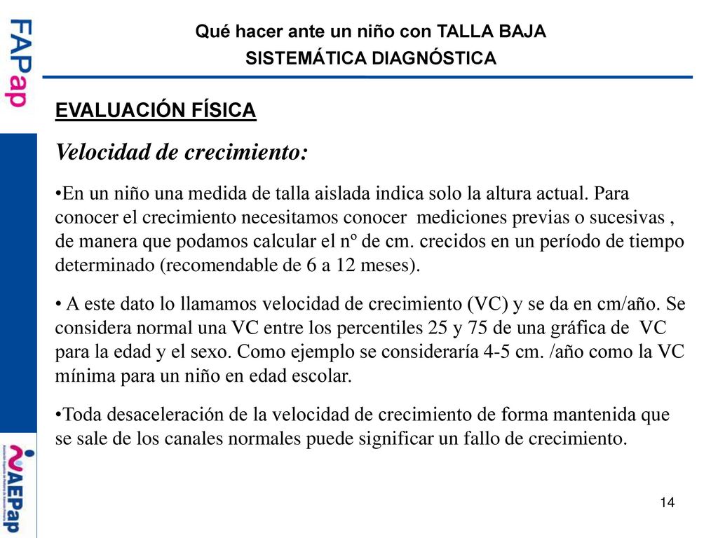 Qué hacer ante un niño con TALLA BAJA SISTEMÁTICA DIAGNÓSTICA