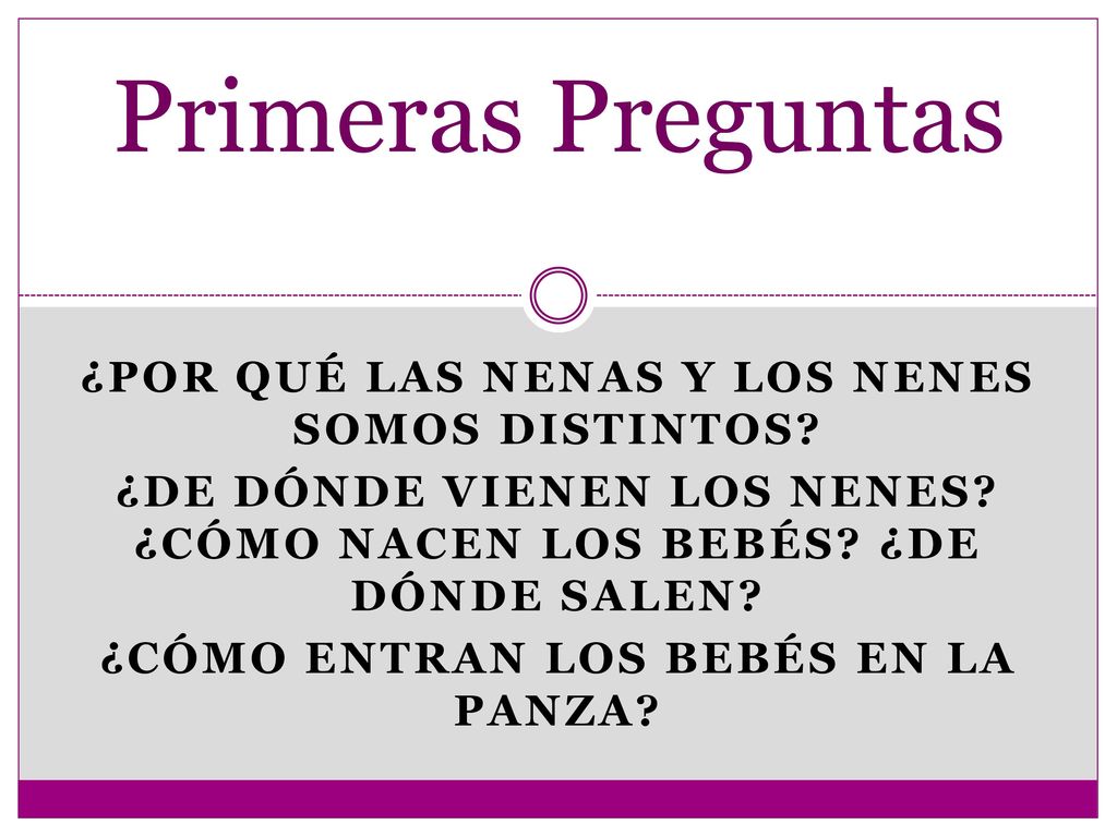 Primeras Preguntas ¿Por qué las nenas y los nenes somos distintos