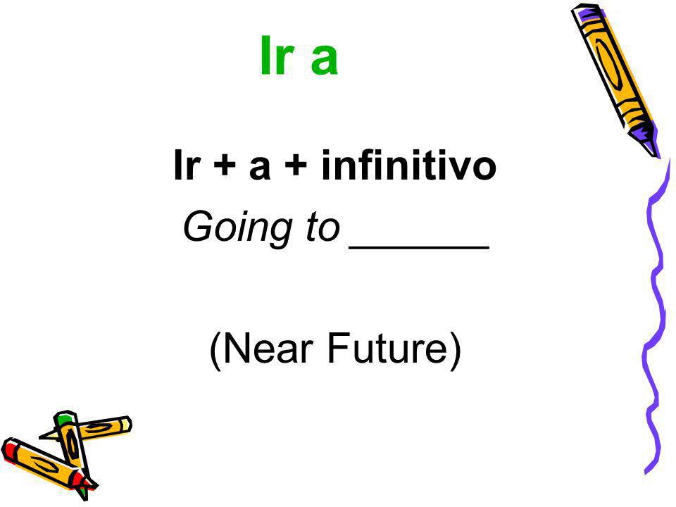 Ir a Ir + a + infinitivo Going to ______ (Near Future)