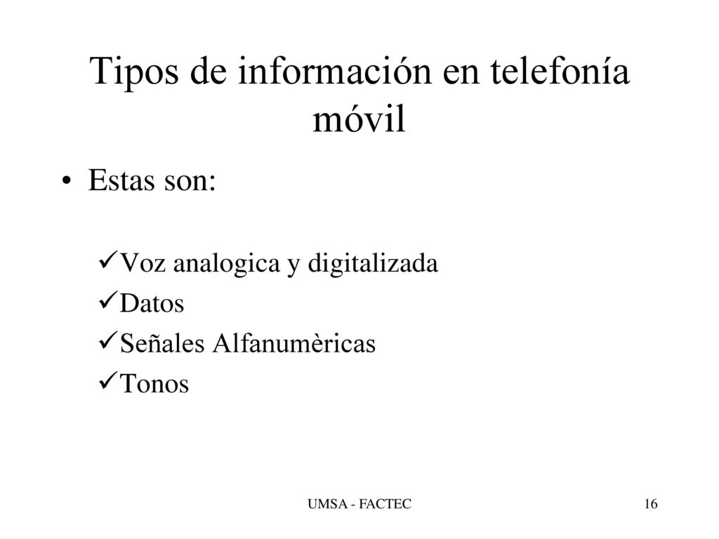 Tipos de información en telefonía móvil