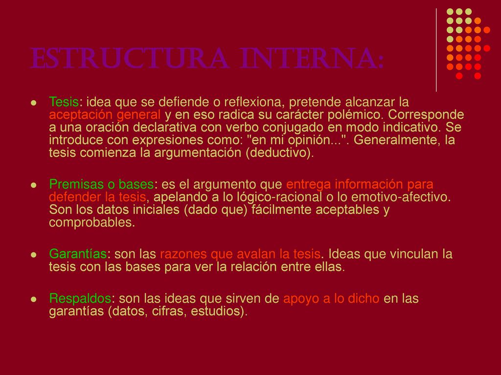 Estructura interna: