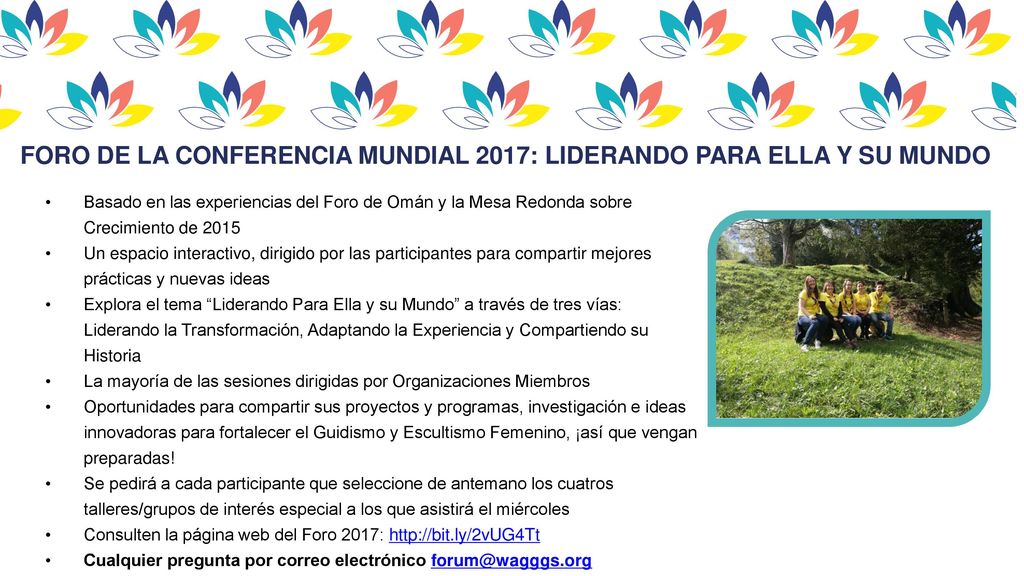FORO DE LA CONFERENCIA MUNDIAL 2017: LIDERANDO PARA ELLA Y SU MUNDO