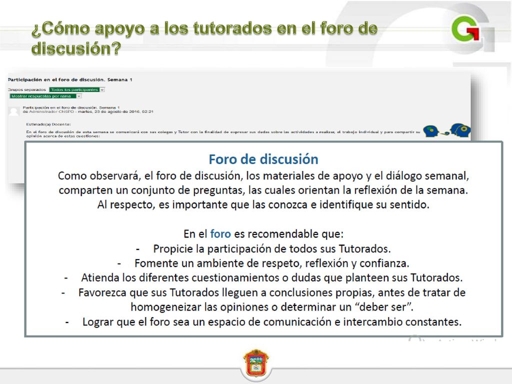 ¿Cómo apoyo a los tutorados en el foro de discusión