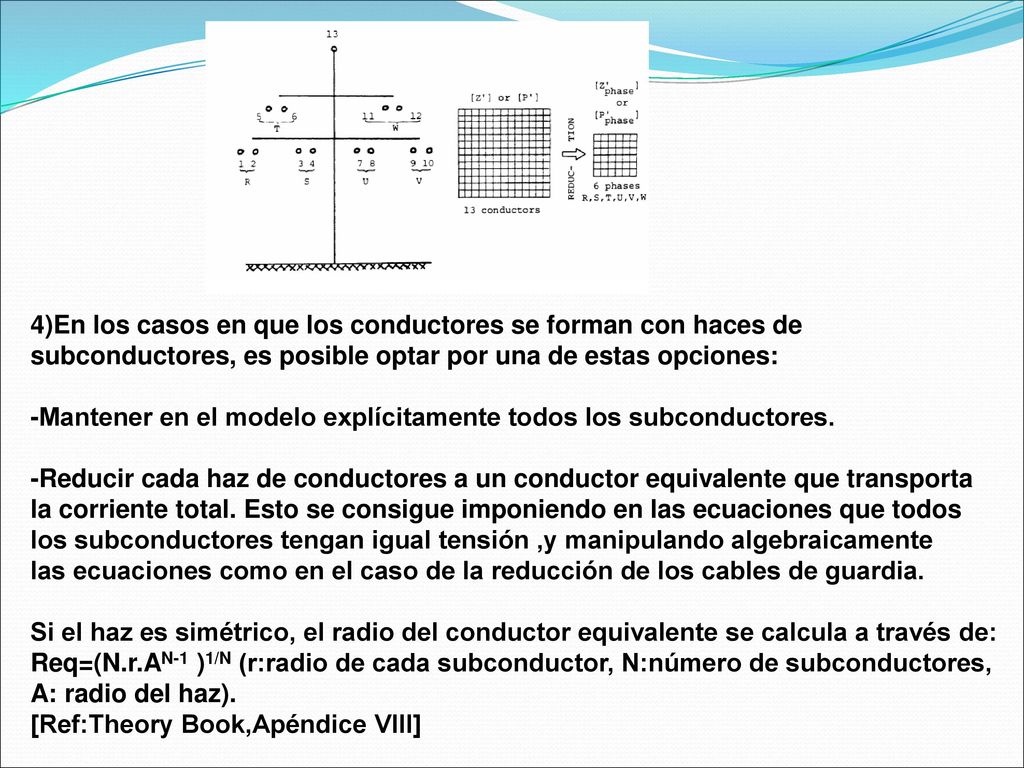 4)En los casos en que los conductores se forman con haces de