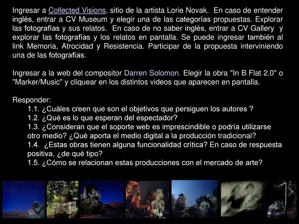 Ingresar a Collected Visions, sitio de la artista Lorie Novak