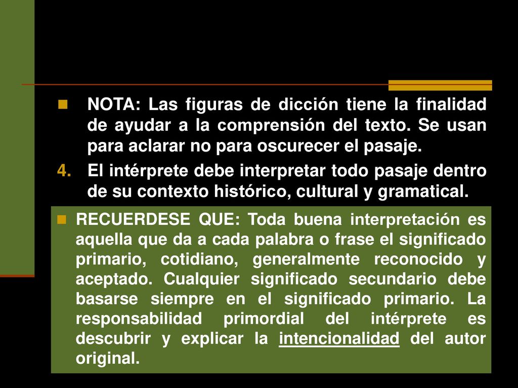 NOTA: Las figuras de dicción tiene la finalidad de ayudar a la comprensión del texto. Se usan para aclarar no para oscurecer el pasaje.