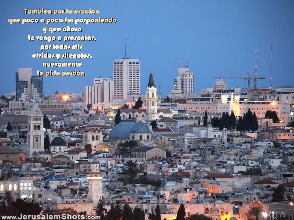 Perdón por las obras vacías y por el trabajo mal hecho, perdón por vivir sin entusiasmo.