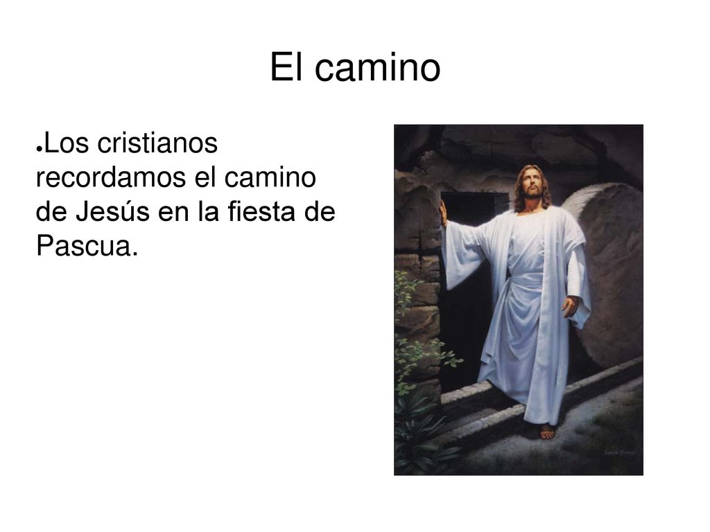 El camino Los cristianos recordamos el camino de Jesús en la fiesta de Pascua.
