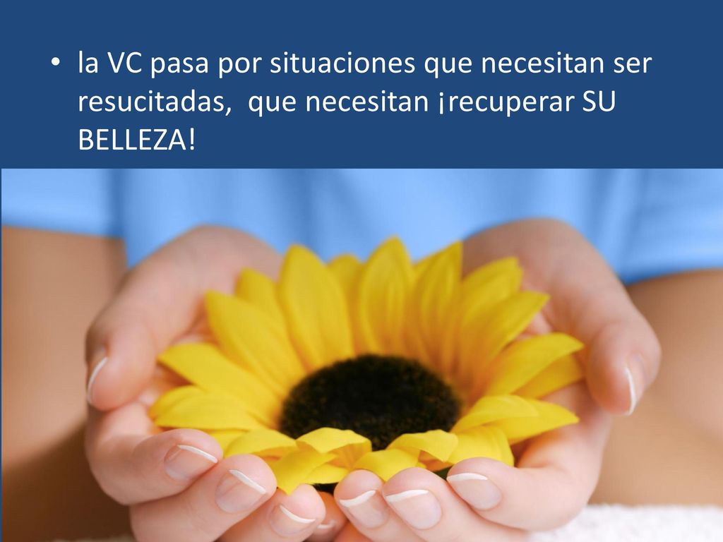 la VC pasa por situaciones que necesitan ser resucitadas, que necesitan ¡recuperar SU BELLEZA!