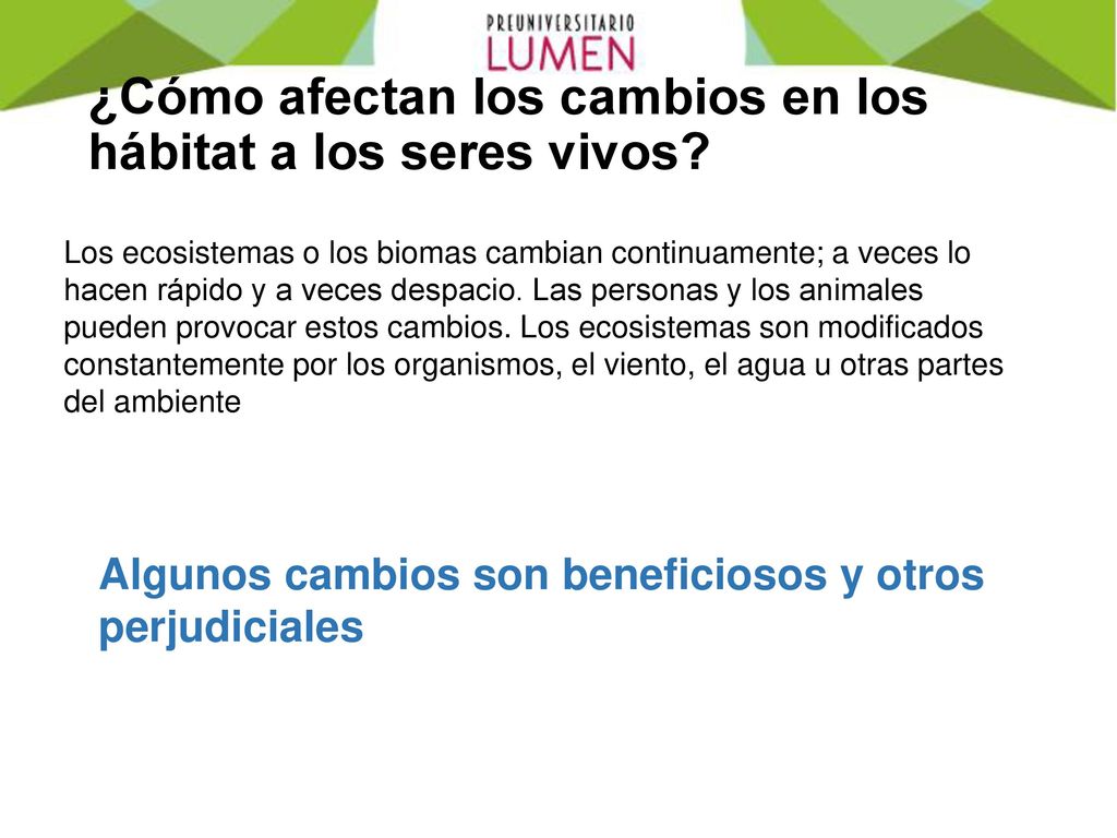 ¿Cómo afectan los cambios en los hábitat a los seres vivos