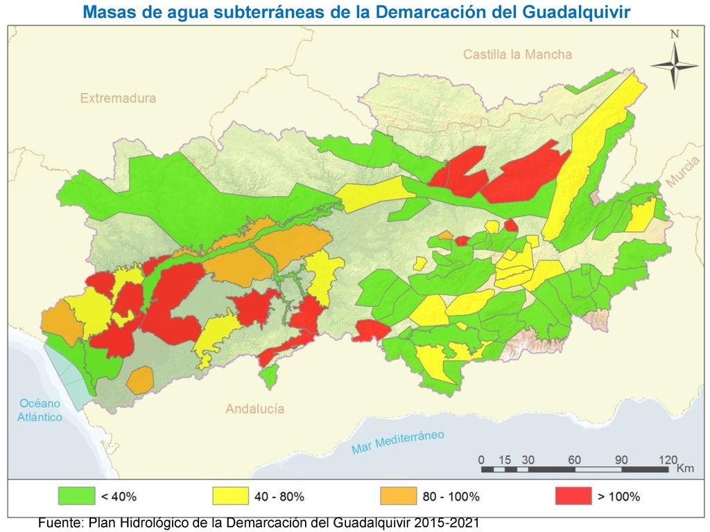 Masas de agua subterráneas de la Demarcación del Guadalquivir