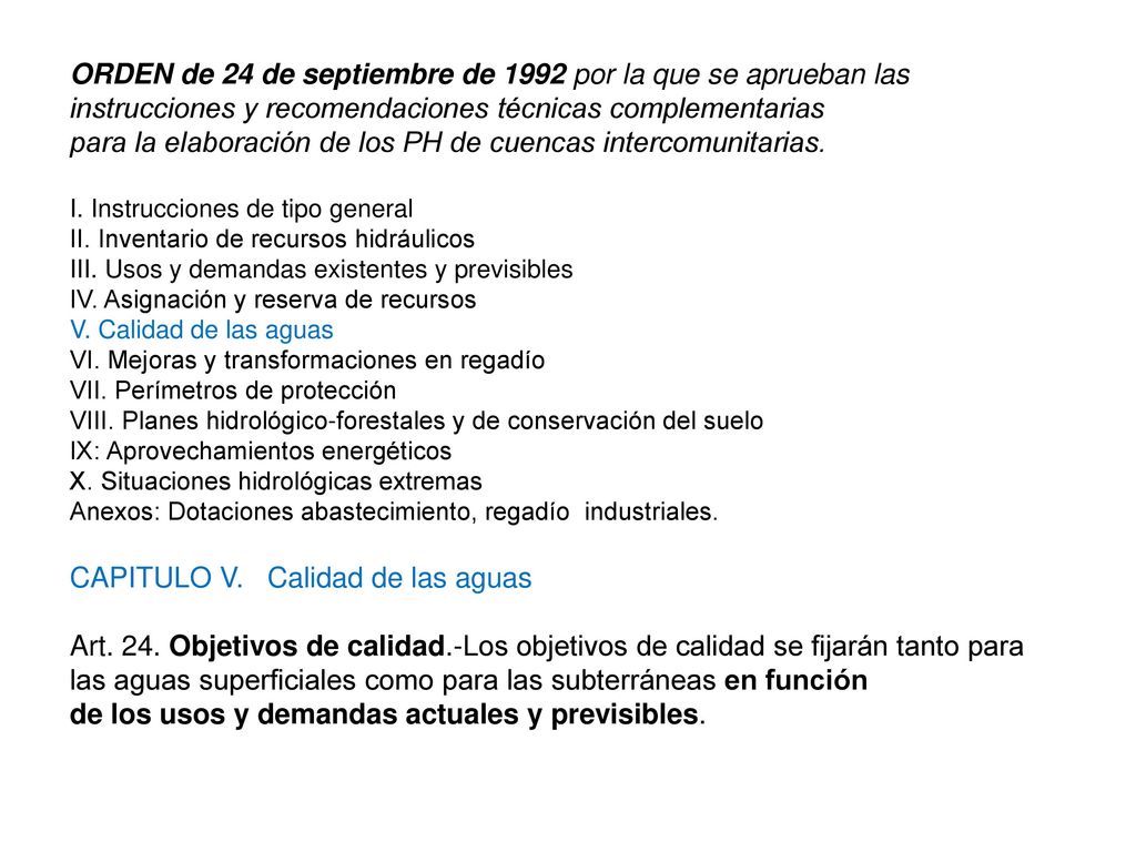 para la elaboración de los PH de cuencas intercomunitarias.
