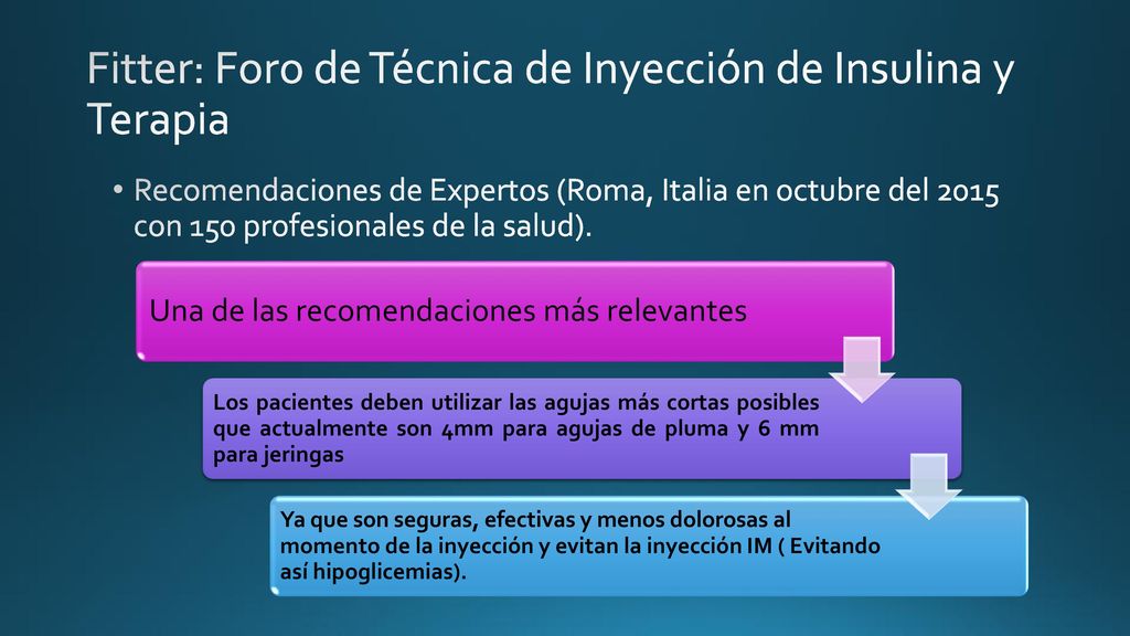 Fitter: Foro de Técnica de Inyección de Insulina y Terapia