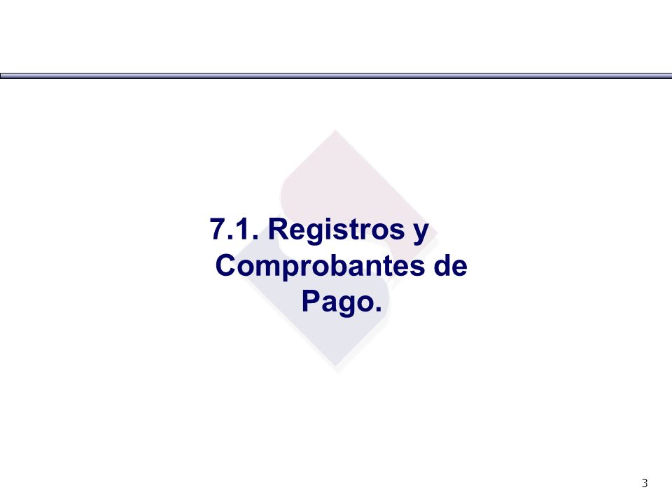 7.1. Registros y Comprobantes de Pago.