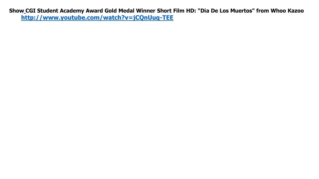 Show CGI Student Academy Award Gold Medal Winner Short Film HD: Dia De Los Muertos from Whoo Kazoo