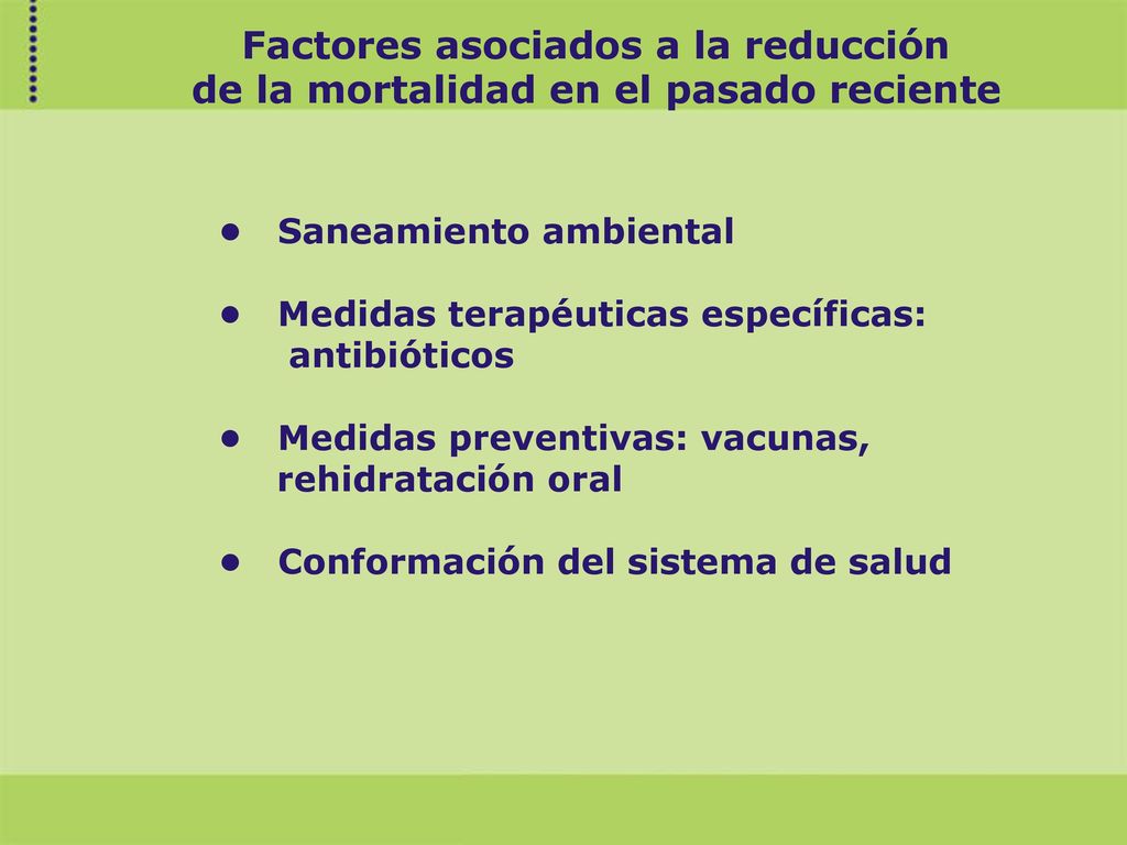 Factores asociados a la reducción de la mortalidad en el pasado reciente