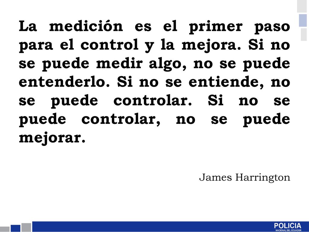 La medición es el primer paso para el control y la mejora