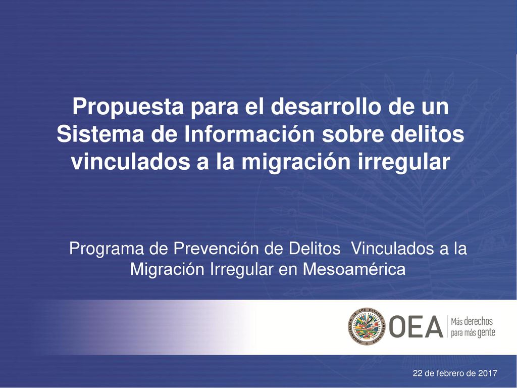 Propuesta para el desarrollo de un Sistema de Información sobre delitos vinculados a la migración irregular