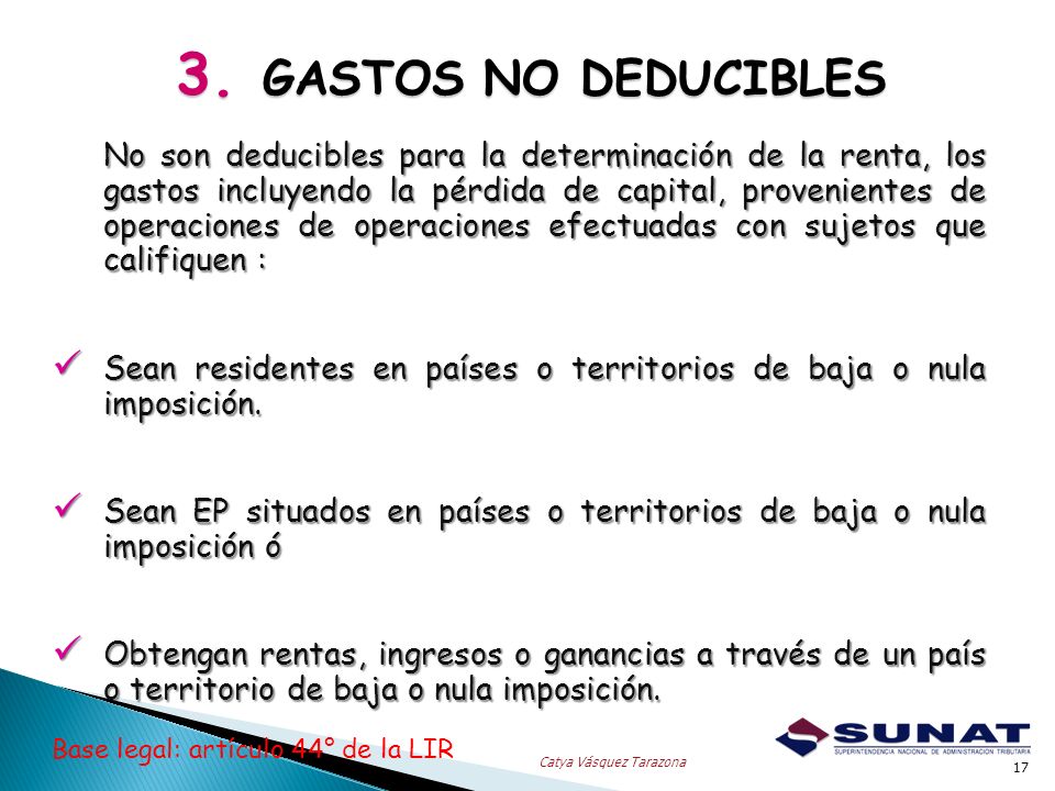 3. GASTOS NO DEDUCIBLES