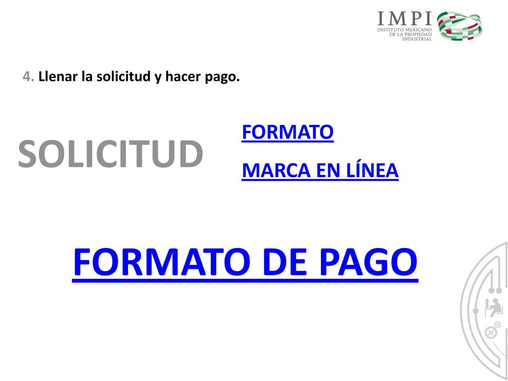 SOLICITUD FORMATO DE PAGO FORMATO MARCA EN LÍNEA