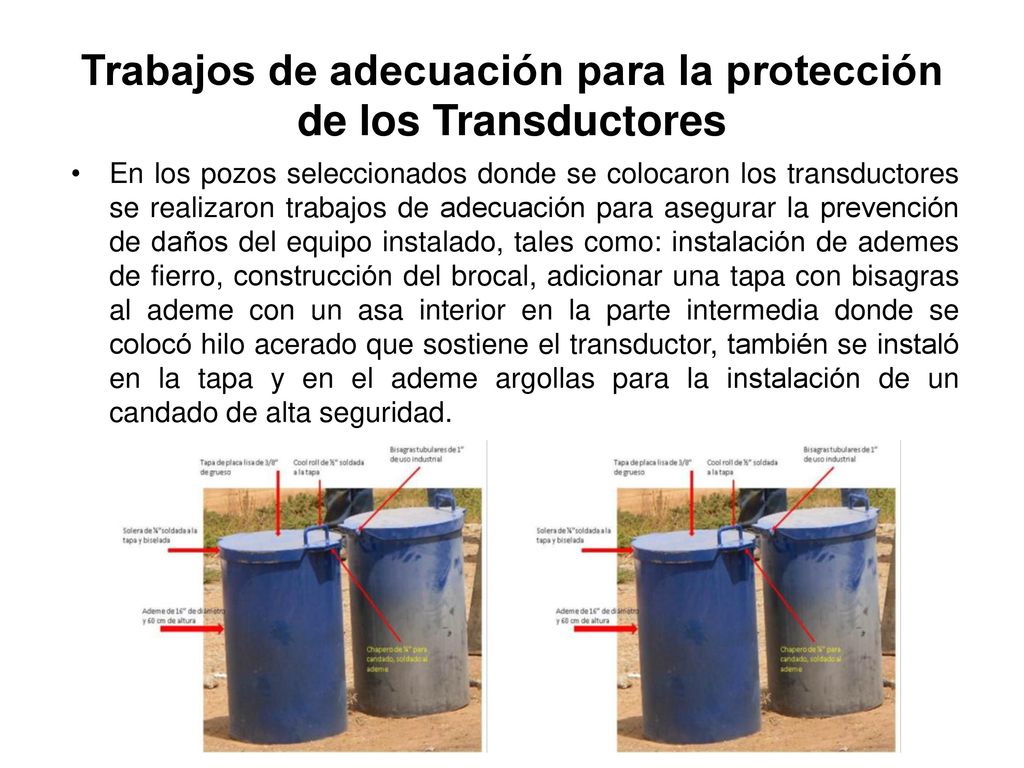 Trabajos de adecuación para la protección de los Transductores