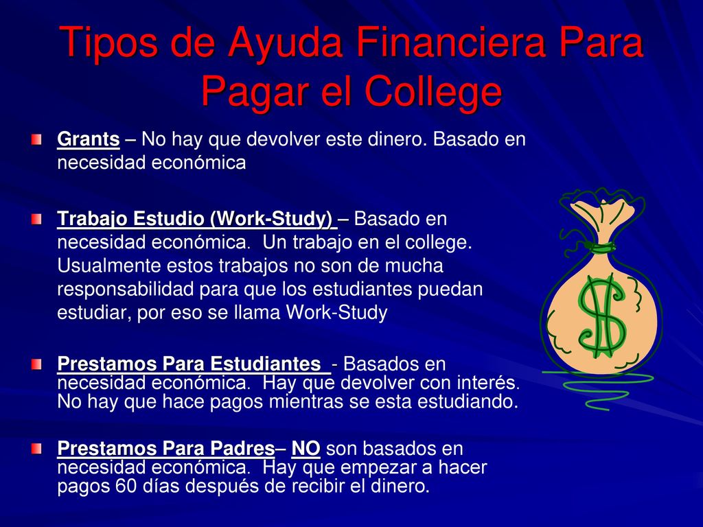 Tipos de Ayuda Financiera Para Pagar el College