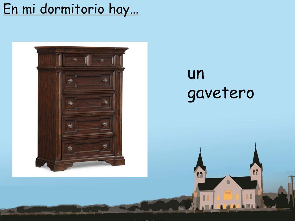En mi dormitorio hay… una cómoda / un tocador