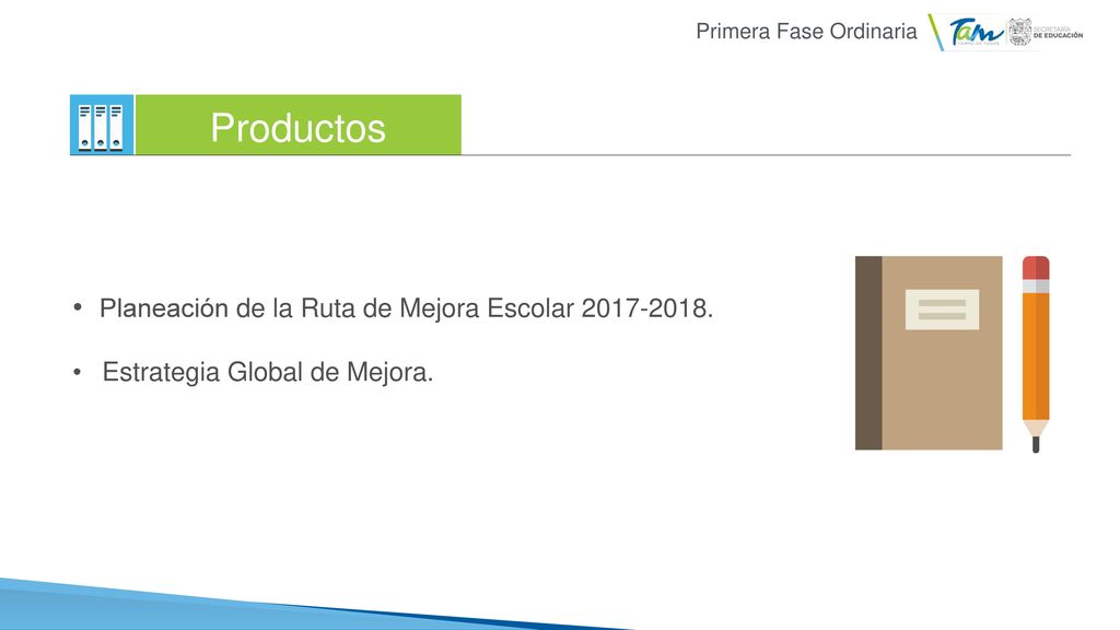 Productos • Planeación de la Ruta de Mejora Escolar