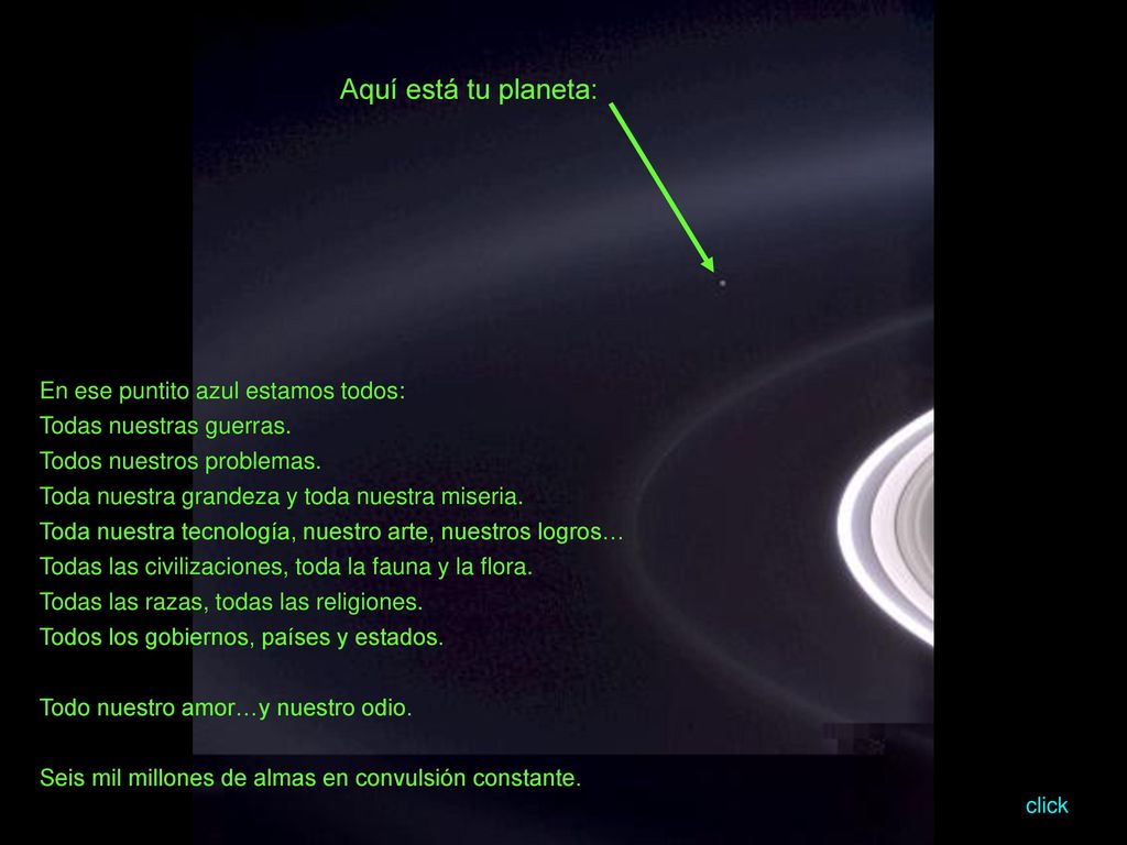 Aquí está tu planeta: En ese puntito azul estamos todos: