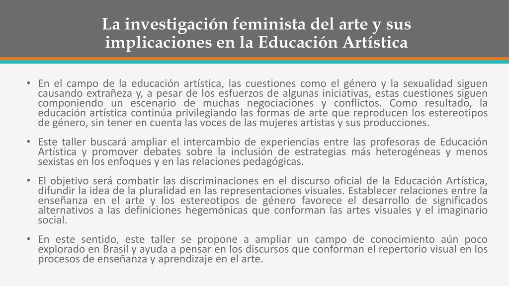 La investigación feminista del arte y sus implicaciones en la Educación Artística