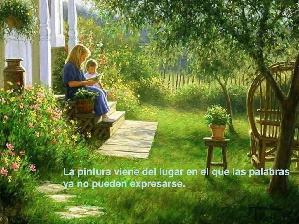 La pintura viene del lugar en el que las palabras