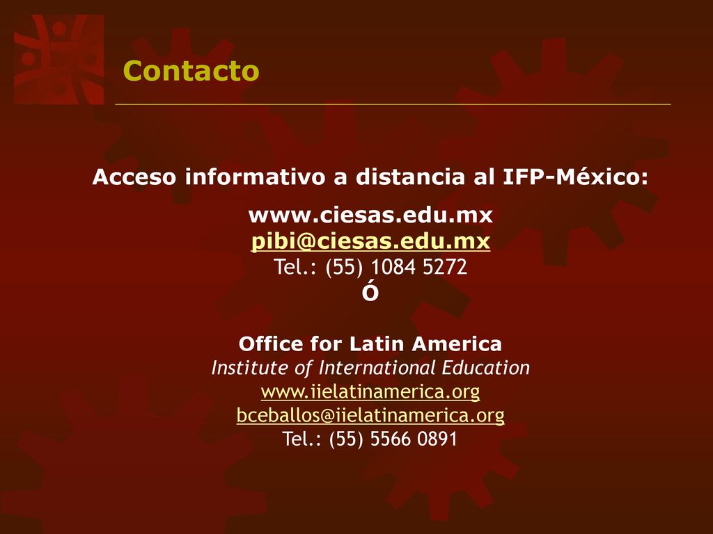 Acceso informativo a distancia al IFP-México: Office for Latin America
