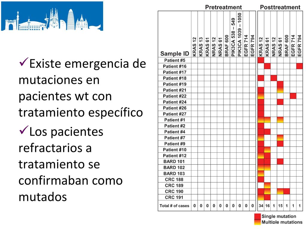 Existe emergencia de mutaciones en pacientes wt con tratamiento específico