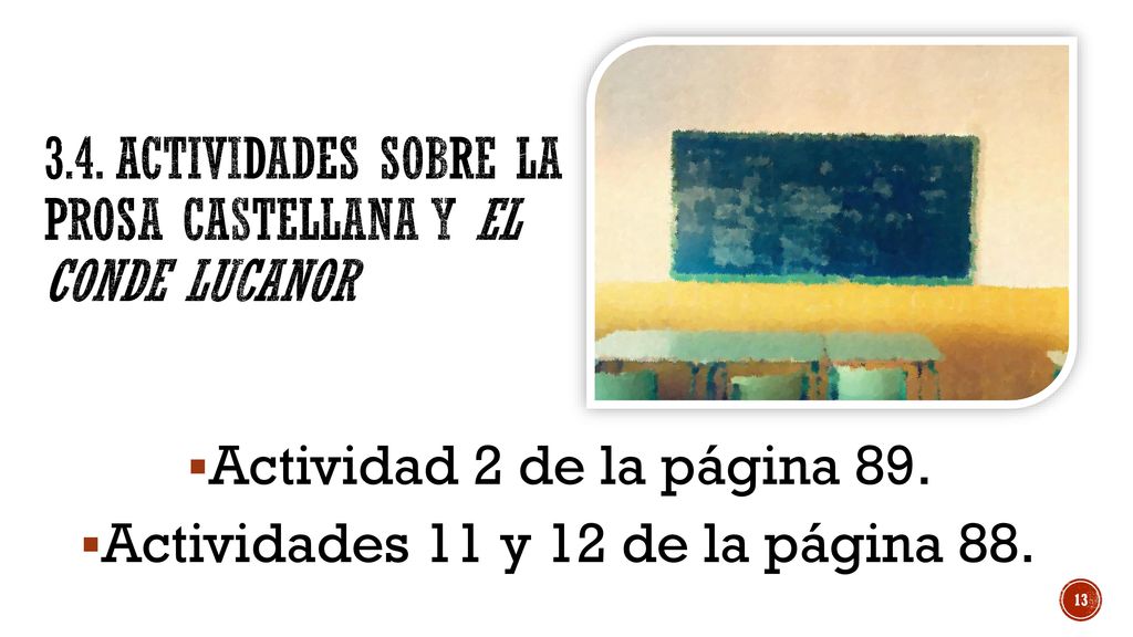 3.4. Actividades sobre La prosa castellana y El Conde Lucanor