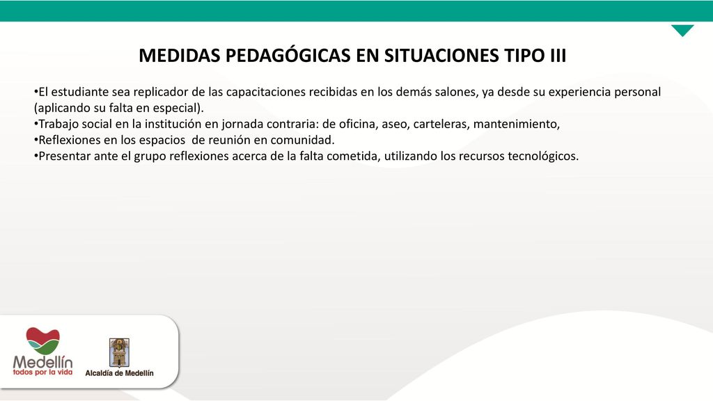 MEDIDAS PEDAGÓGICAS EN SITUACIONES TIPO III