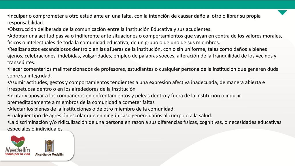 Inculpar o comprometer a otro estudiante en una falta, con la intención de causar daño al otro o librar su propia responsabilidad.