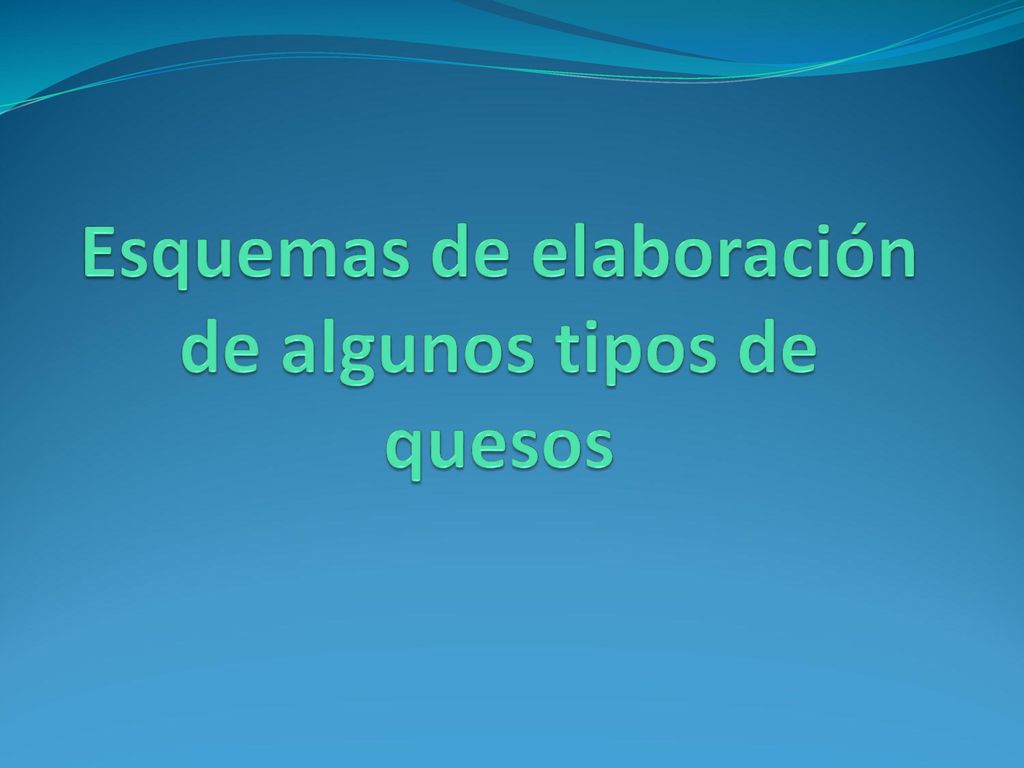 Esquemas de elaboración de algunos tipos de quesos