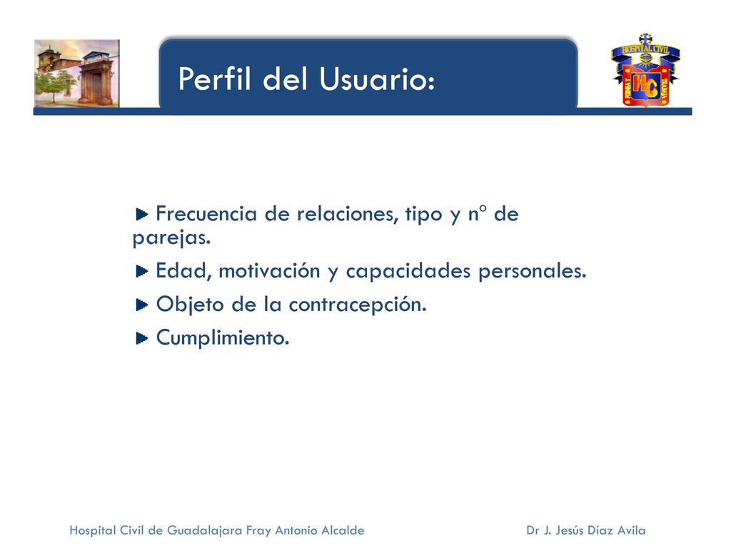 Perfil del Usuario: Frecuencia de relaciones, tipo y nº de parejas.
