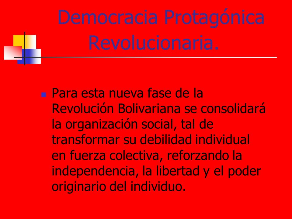 Democracia Protagónica Revolucionaria.