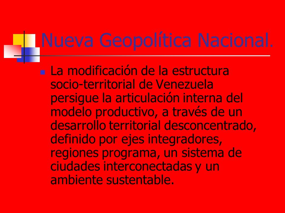 Nueva Geopolítica Nacional.
