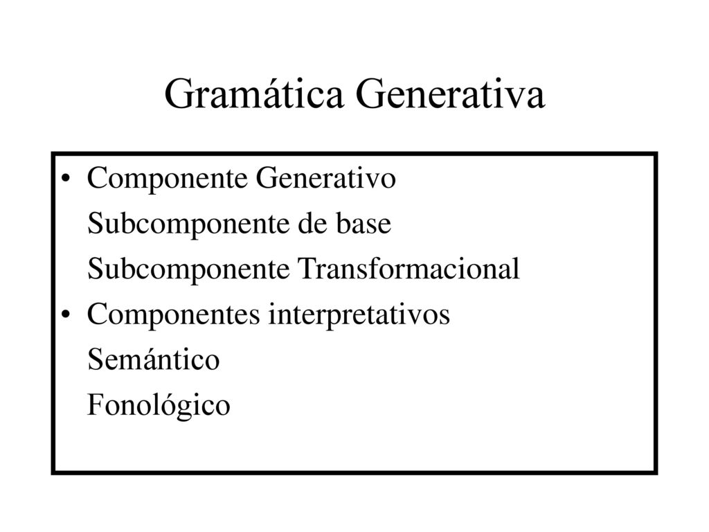 carbón primavera fácil de lastimarse Modelo de la Gramática Generativa Transformacional (1965) - ppt descargar