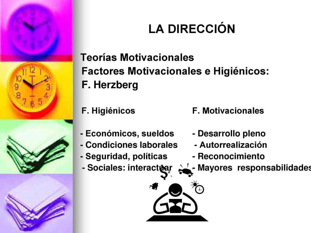 LA DIRECCIÓN Factores Motivacionales e Higiénicos: F. Herzberg