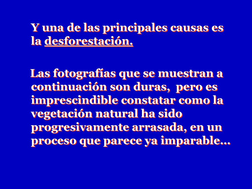 Y una de las principales causas es la desforestación.