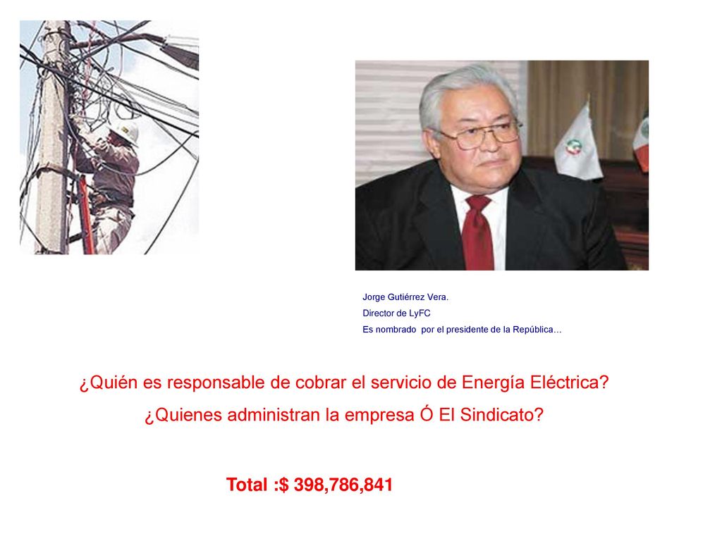¿Quién es responsable de cobrar el servicio de Energía Eléctrica